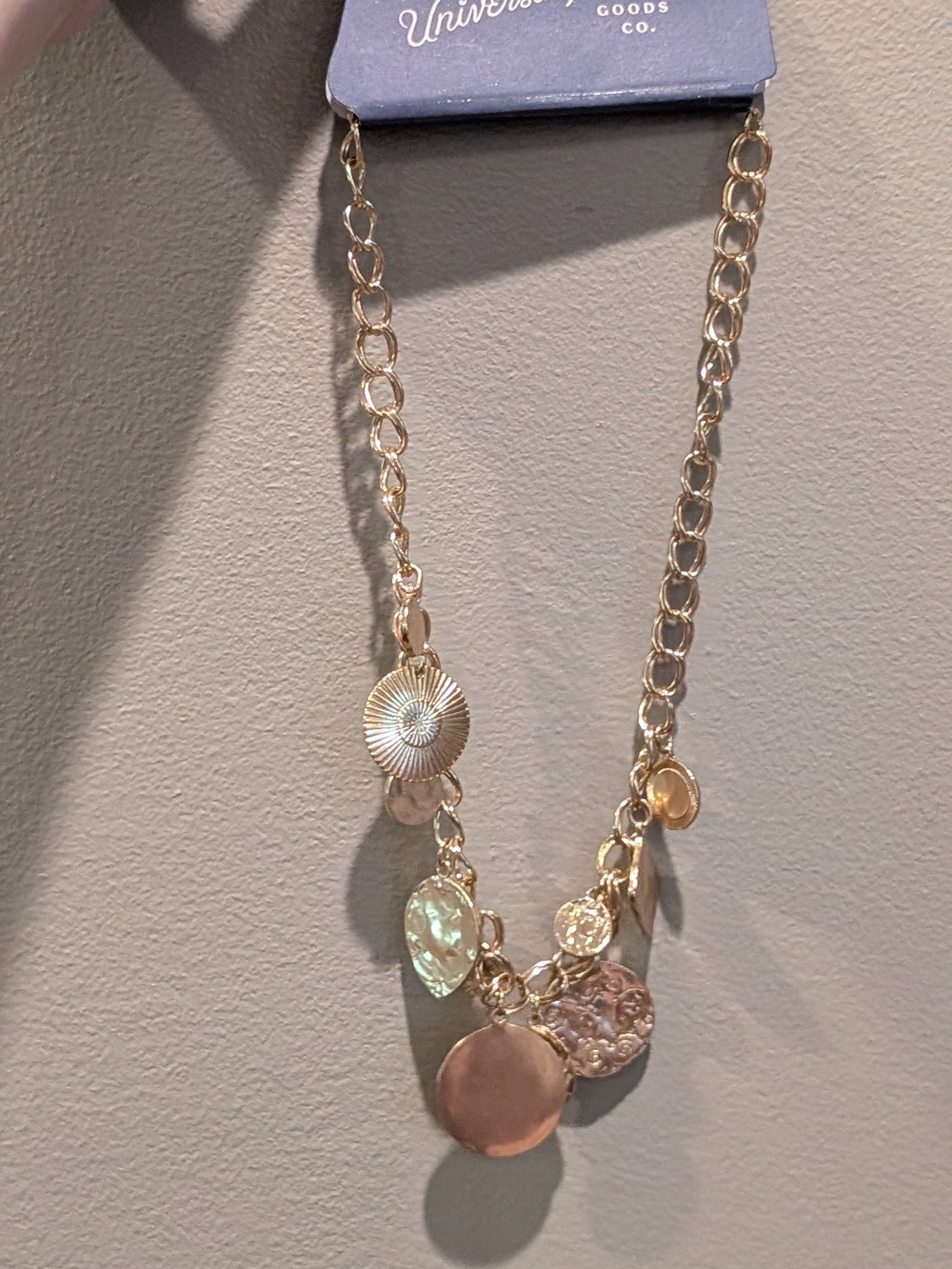 Universal Thread Gold-Tone Mixed Disc Charm Necklace